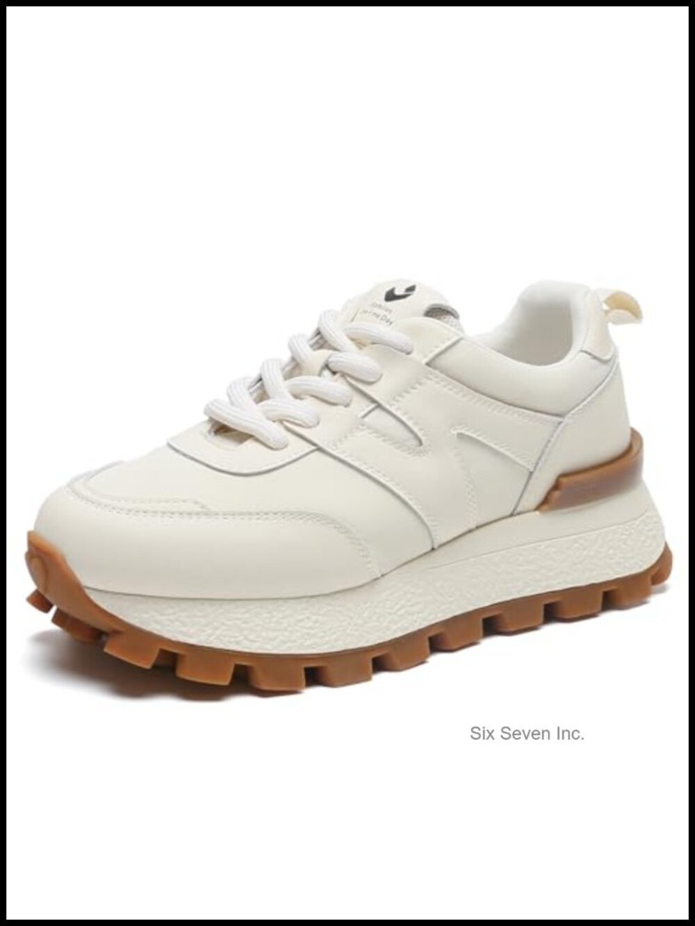 Platform Chunky Sneakers Lace-Up Walking Shoes 1.96in Heel Breathable